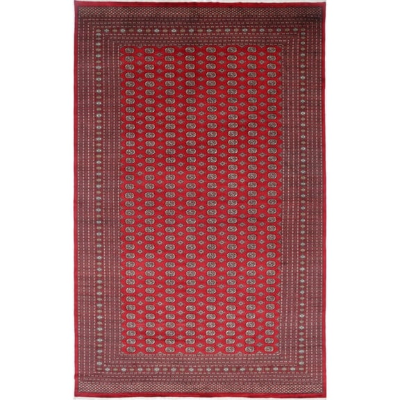 Hand Knotted Tribal Bokhara Wool Rug - 12'1'' x 18'11''