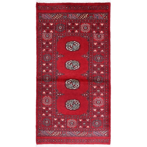 Hand Knotted Tribal Bokhara Wool Rug - 2'6'' x 4'10''