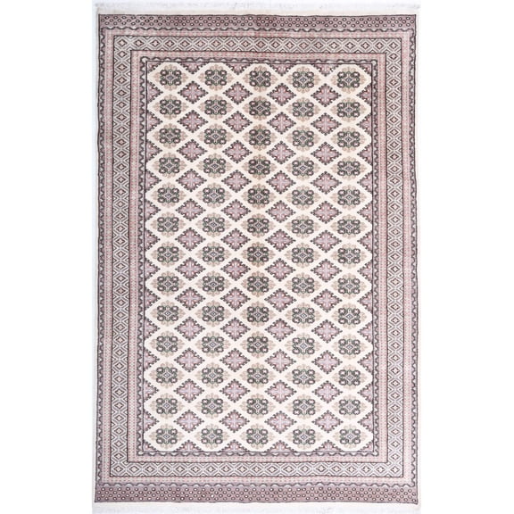 Hand Knotted Tribal Bokhara Wool Rug - 6'0'' x 9'5''