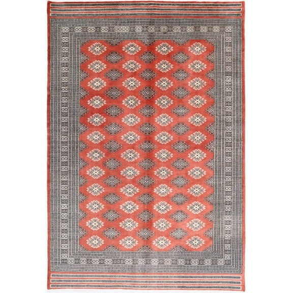 Hand Knotted Tribal Bokhara Wool Rug - 6'6'' x 10'0''