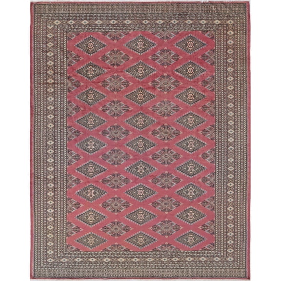 Hand Knotted Tribal Bokhara Wool Rug - 8'1'' x 10'4''