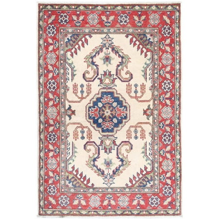 Hand Knotted Tribal Kazak Wool Rug - 2'7'' x 4'0''