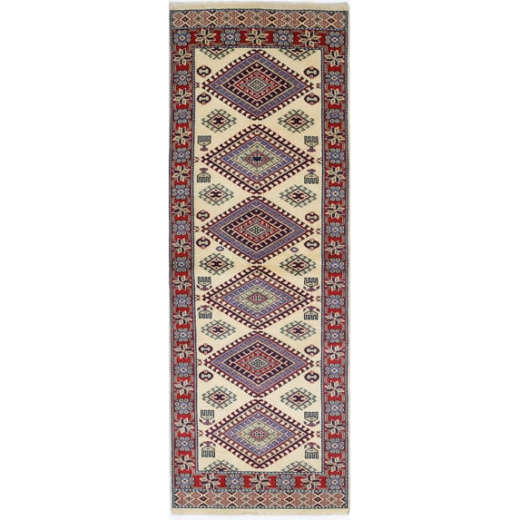 Hand Knotted Tribal Shirvan Wool Rug - 2'0'' x 6'1''