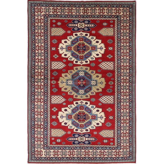 Hand Knotted Tribal Shirvan Wool Rug - 5'3'' x 7'9''