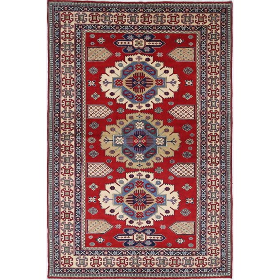 Hand Knotted Tribal Shirvan Wool Rug - 5'3'' x 7'9''