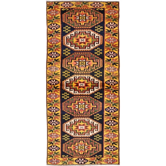 Hand Knotted Vintage Turkish Kars Wool Rug - 2'7'' x 6'6''