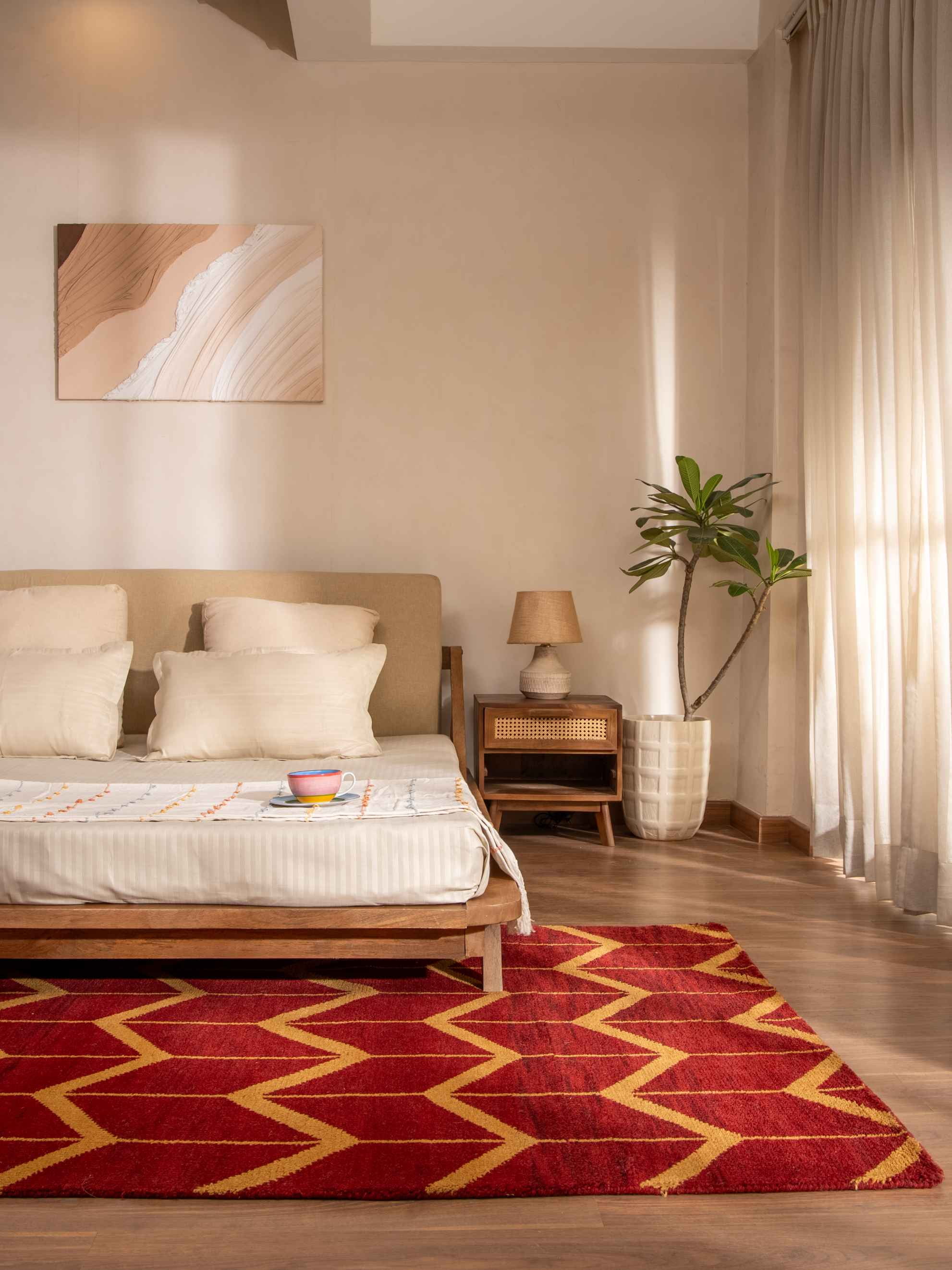 Hand Knotted Wool Geometric Modern Area Rugs - 10'X14', Rectangle Shape ...