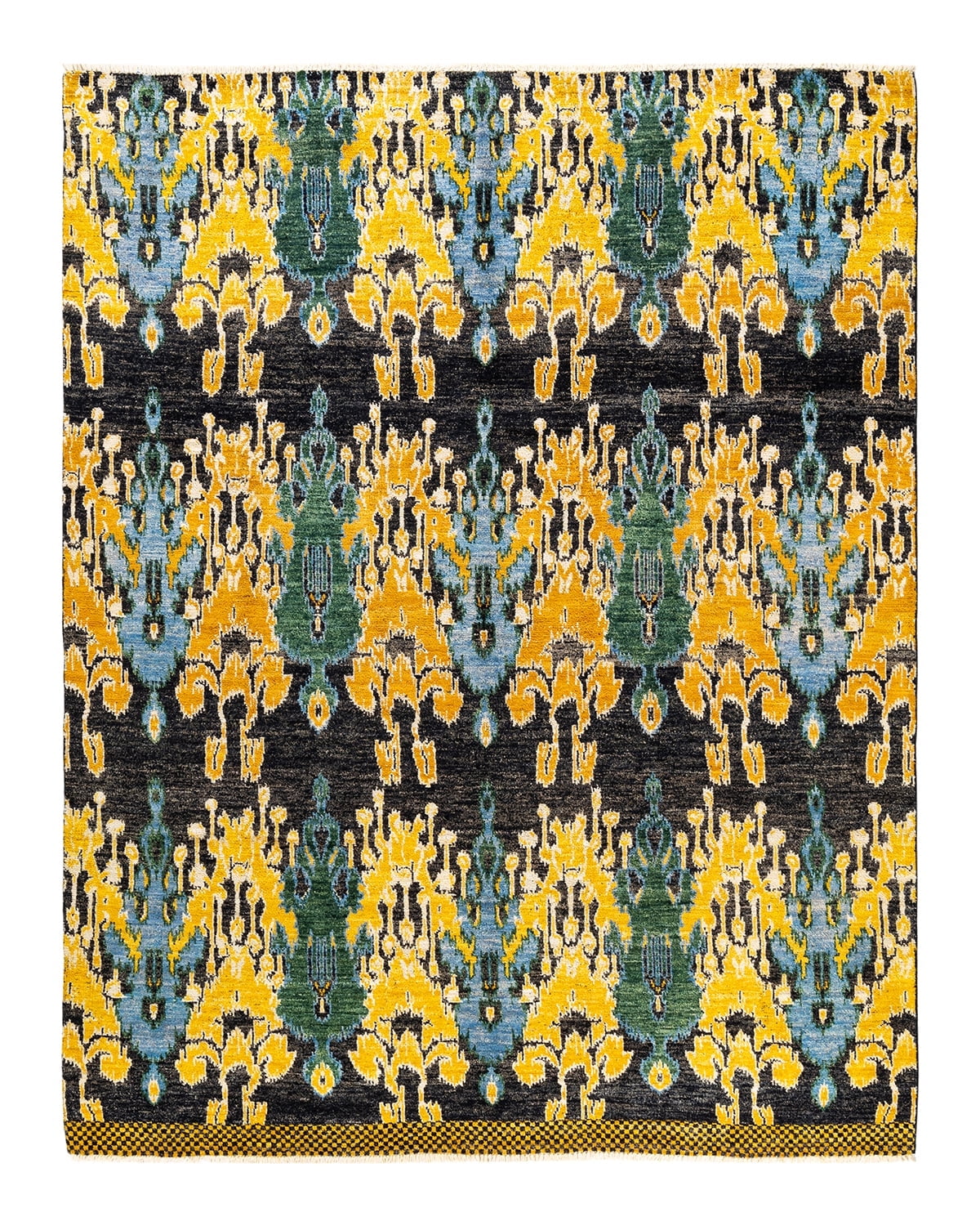 Modern Artisan Black Wool 7'10" x 9'10" Hand-Knotted Area Rug