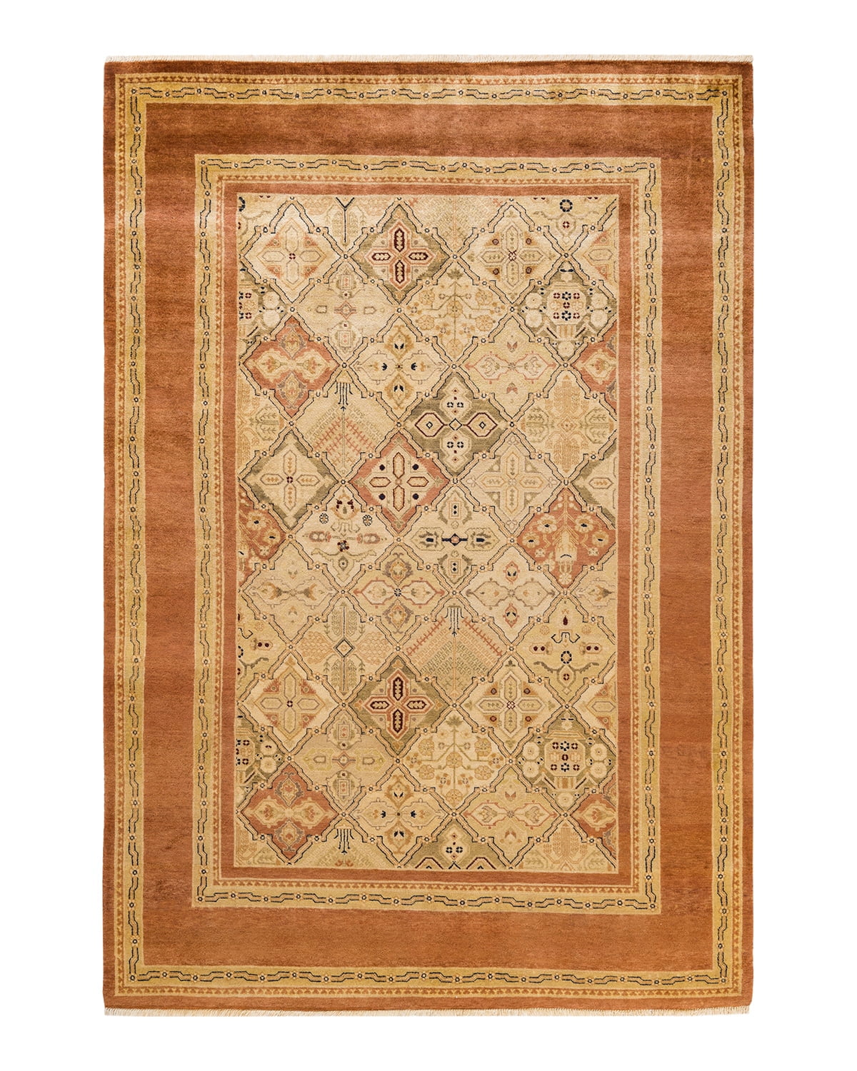 Hand-Knotted Wool Oriental 8' x 10' Brown Area Rug