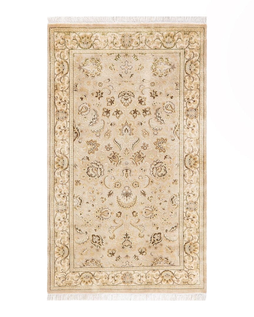 Hand-Knotted Ivory Wool Traditional Oriental Area Rug 3' x 5'