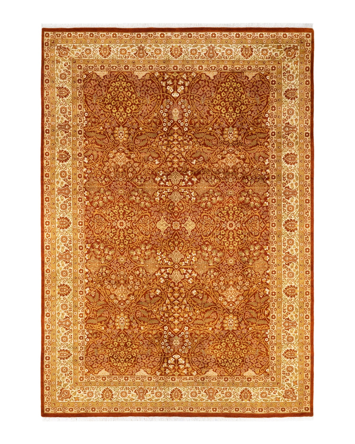 Hand-Knotted Multicolor Wool Oriental Area Rug 6'2" x 8'10"