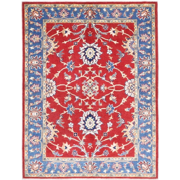 Hand Knotted Ziegler Farhan Gul Wool Rug - 5'1'' x 6'6''
