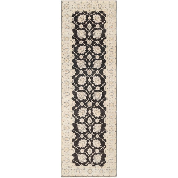 Hand Knotted Ziegler Tabriz Wool Rug - 3'10'' x 12'8''