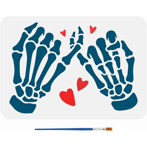 Hand Latch Painting Stencil with 1 Pc Plastic Paint Brush 8.3x11.7 inch Hand Pull-Hook Drawing Template Hand Decor Stencil for Painting on Wood Wall Furniture for making