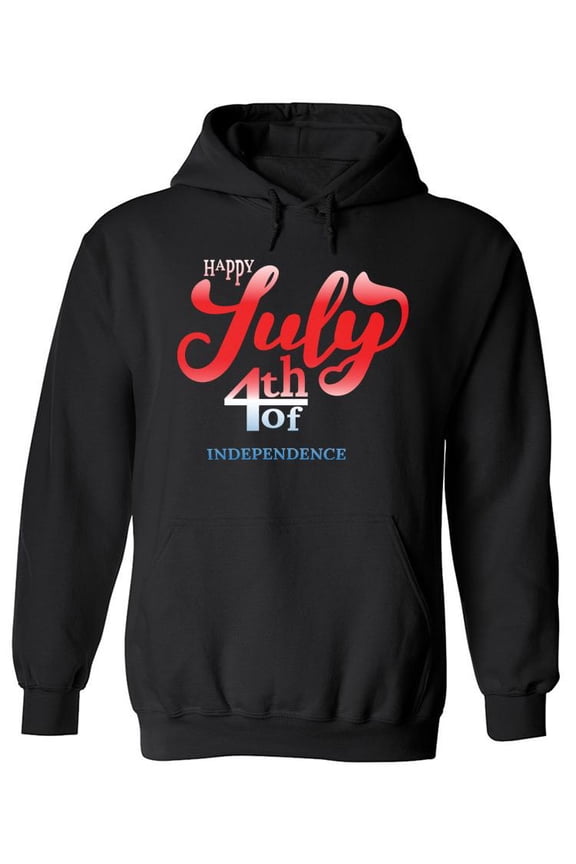 Hand Lettering 4Th Of July Quote Hoodie Men -Image by Shutterstock, Male Large