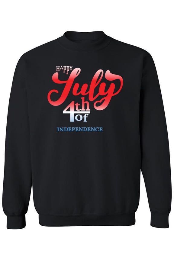 Hand Lettering Happy 4Th Of July Sweatshirt Men -Image by Shutterstock, Male Large