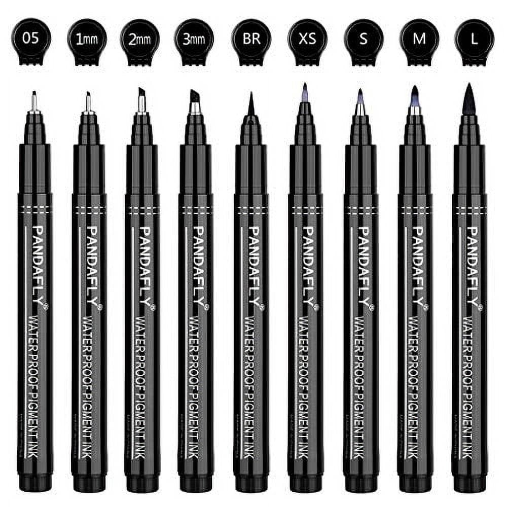 dainayw Calligraphy Brush Pen, Hand Lettering Pens, 8 Size Black Markers  Set for Artist Sketch, Technical, Writing, Art Drawing