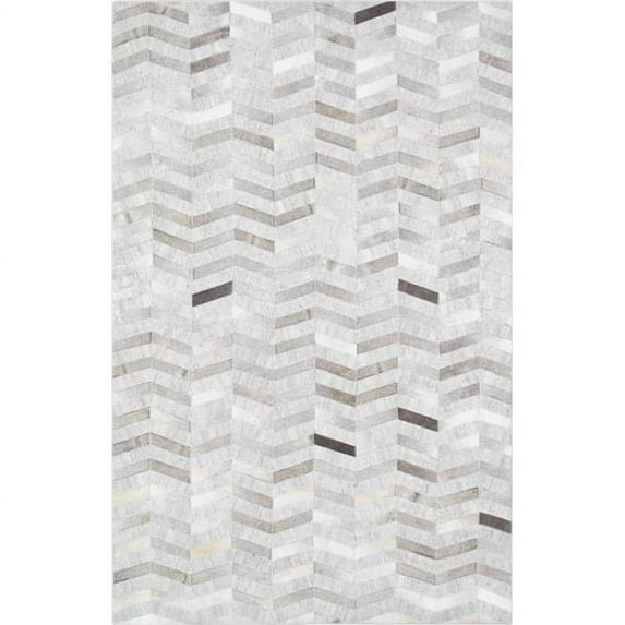 Hand-Loomed Cowhide Area Rugs- 4x6 - Silver - 4' 0' X 6' 0'