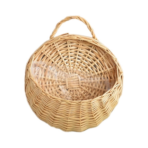 Hand Made Flower Planter Wall Hanging Wicker Rattam Basket Garden Vine Pot Plants Holder Pots A