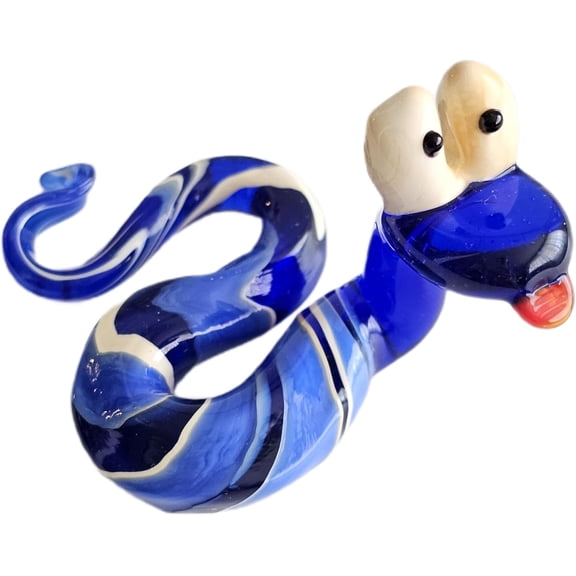 Hand-Made Glass Snake Figurine, Year of Snake, Home or Office Decoration, Collectables, Gift for New Year and Christmas, Symbol 2030