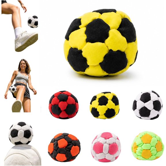 Hand-Made Knitted Foot Bag, 2026 Upgraded Sack Knitted Juggling Balls, Professional Hacky Balls, for Beginners to Use Footbag