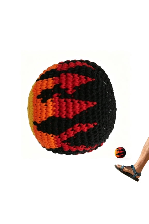 Hand-Made Knitted Footbag Sack For Adults Dirt Dirtbag Hand-Made Knitted Footbag Sack Rasta Hacky Footbag Multicolored Kick Ball Sack For Adults Outdoor Indoor Play Stress Relief Balls