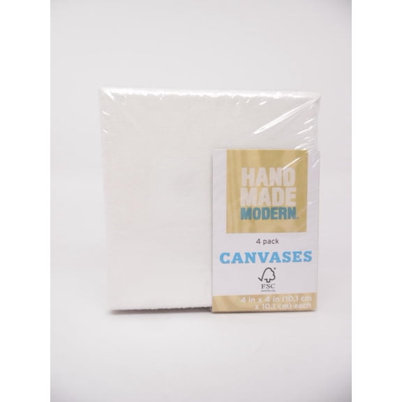 Hand Made Modern 4" x 4" Stretched Blank Canvases - 4pk Canvas