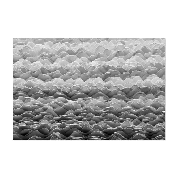 Hand Made Paper Edges - Photography Abstract Black and White Geometric Pattern Minimalist Modern Art Waves Unframed Wall Art Print 5 x 7 inches