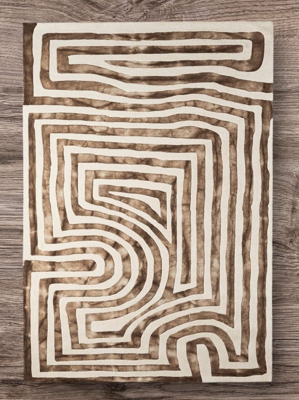 Hand Made Psychedelic Labyrinth Rug, Wool Rug,feet Regular 2*6 And ...