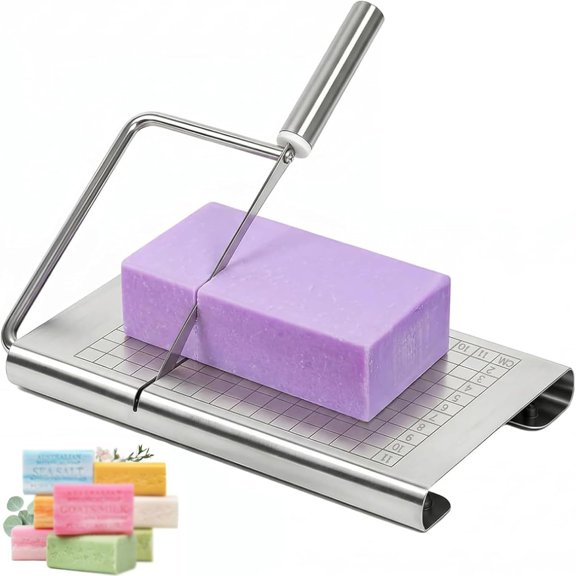 Hand-Made Soap Cutter - Stainless Steel Soap Cutters with Scale for Soap Making Loaf Slicer - DIY Craft Soap, Candle or Kitchen Butter Cheese