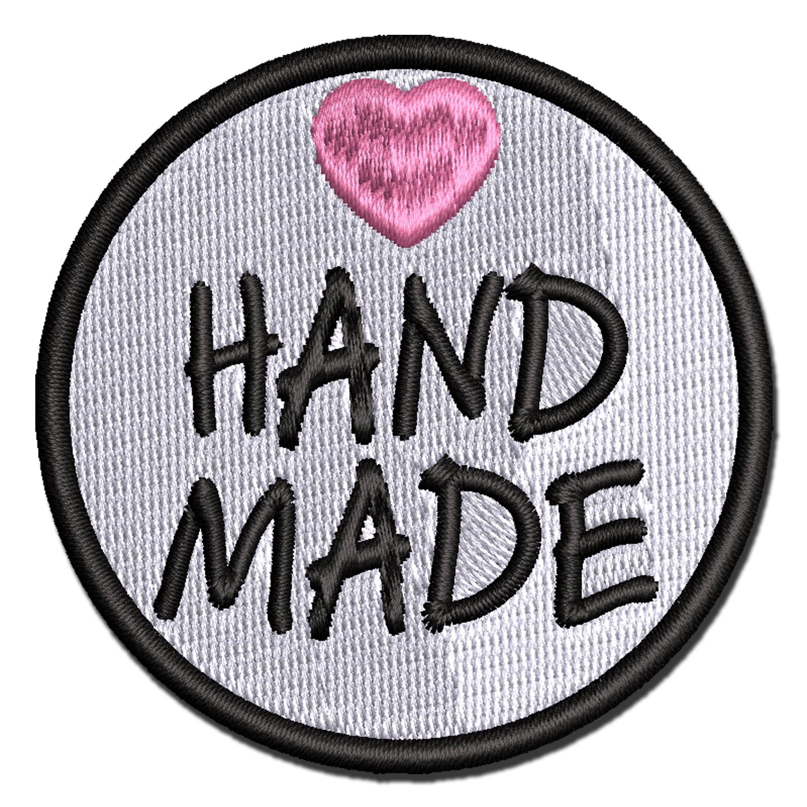 Hand Made Stacked with Heart Applique Multi-Color Embroidered Iron-On Patch - 3.5 Inch Large