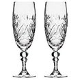 thumbnail image 1 of Hand Made Vintage Crystal Champagne Flute Glasses, Wedding Toasting Flutes, Set of 2, 1 of 1