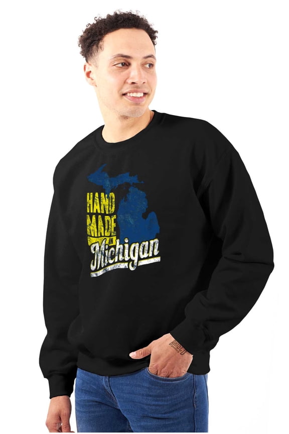 Hand Made in Michigan Funny Mitten Sweatshirt for Men or Women Brisco Brands M