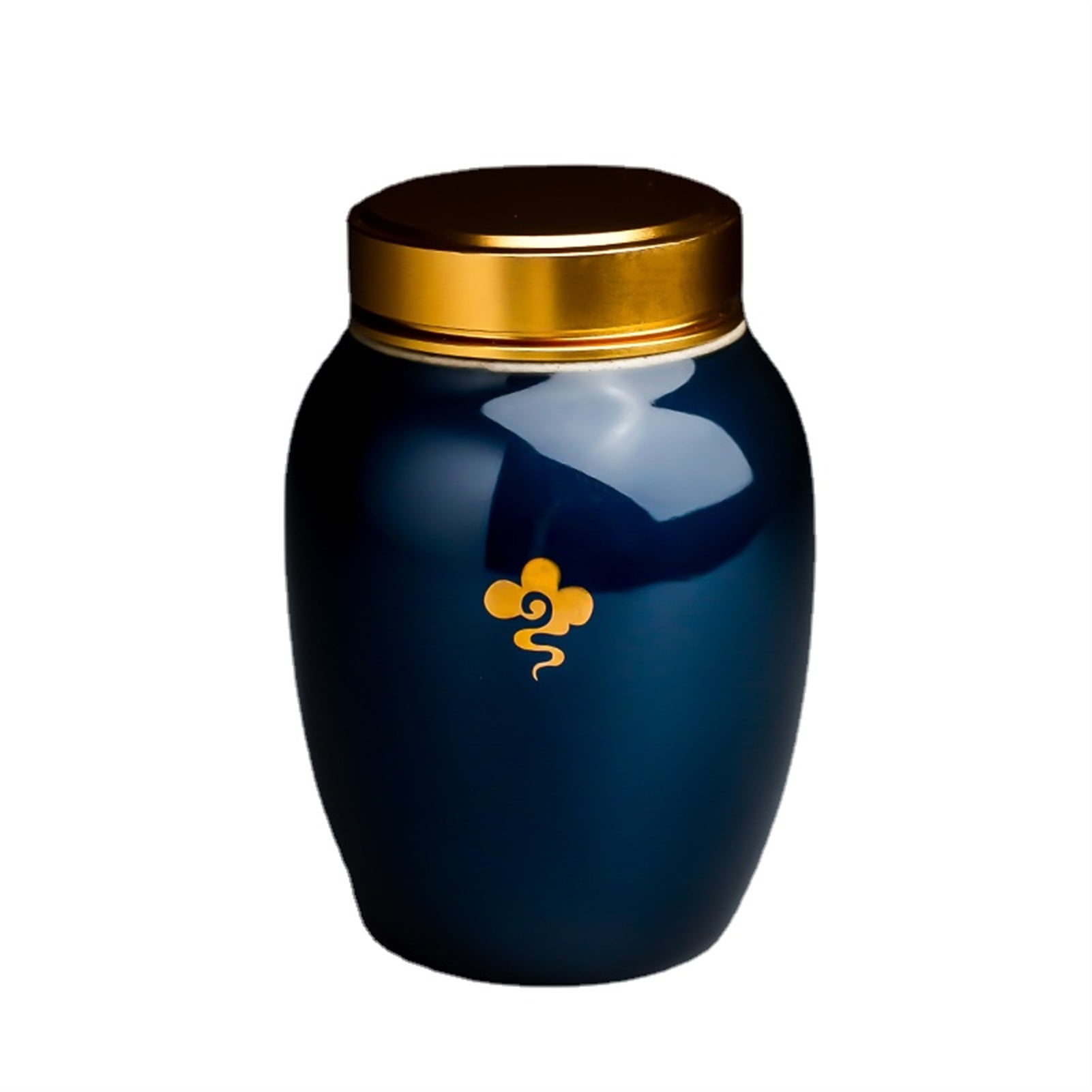 Hand Maderetro Ji Blue Ceramic Mini Pet Urn Can Small Sealed Can
