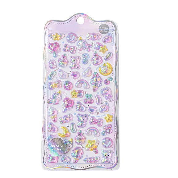 Hand Making 3D Relief Sticker Decorations Sticker Waterproof 3D Embossed Sticker for Children Teens and Creative Adults