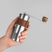 Hand Manual Coffee Grinder for Beans, Spices, Herbs, Nuts, Grains, Corn and More, Stainless Steel Blades, Removable Chamber, Silver
