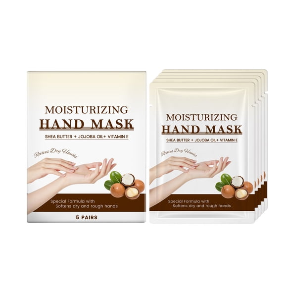 Hand Mask For Very Dry Hands With Shea Butter Vitamin E Moisturising Gloves 5 Pairs