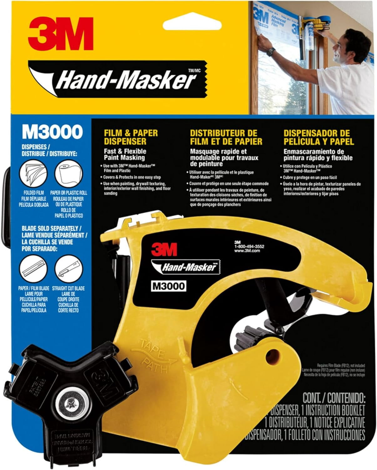 Hand Masker M3000 Tape Dispenser, Film & Tape, Applies Painter's Tape ...