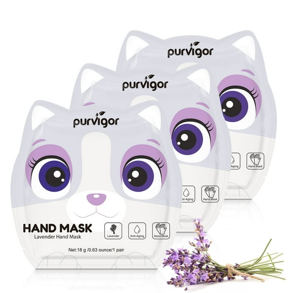 Hand Masks Hand Peel Mask Suitable For Cracked, Rough Hands,Remove Dead Skin,Hand Moisturizing Gloves(Lavender) 3 Pack