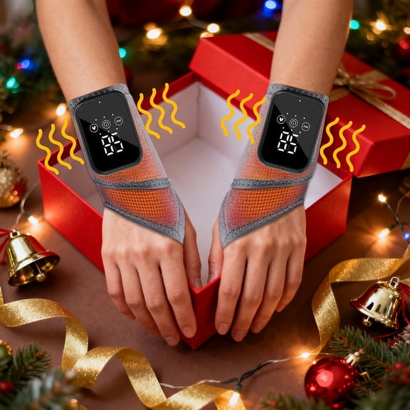 Hand Massager with Adjustable Temperature & Speed, 3-Mode Vibration/Heat, Wrist Guard & Strap - Portable Device for, Carpal Tunnel, - Men & Women, Left/Right Hand Use