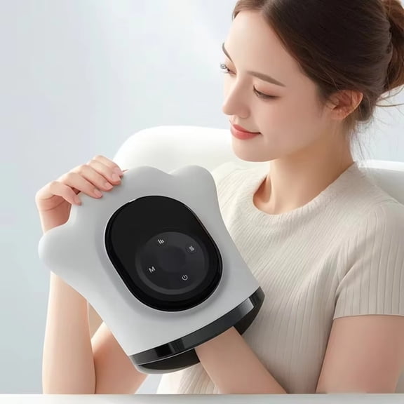 Hand Massager Cordless Kneading & Heated Hand Massager with Air Compression, 3 Modes, Auto Shut-Off Timer, Rechargeable, Portable Full Palm & Finger Relaxation for Home & Office,A gray