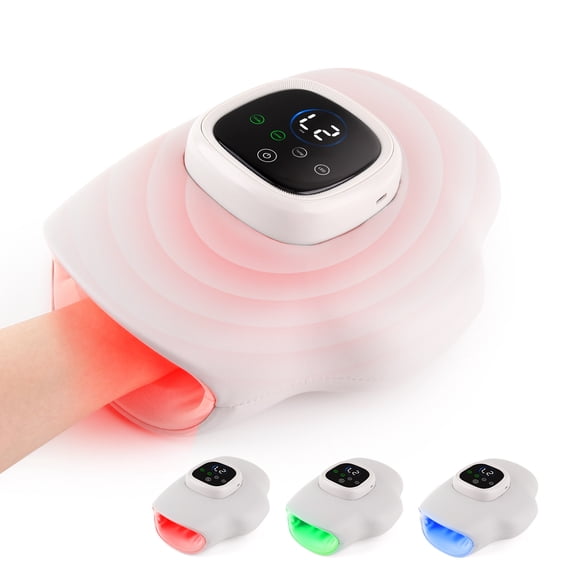 Hand Massager with Heat and Compression - Finger, Wrist, and Palm Massager with Multi Massage Modes - Pressure Point Therapy for Sensitive Hands, Relaxation, and Comfort