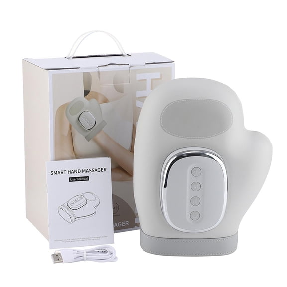 Hand Massager with Heat and Compression,Hand Massager,Cordless Electric Hand held Massager for Arthritis and Carpal Tunnel,Cordless Finger Massager Glove, 5 Intensities 3 Modes Electric(Gray)