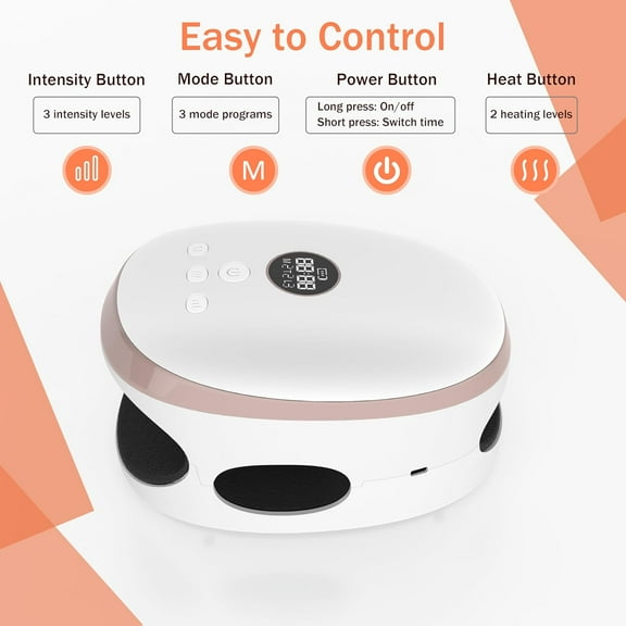 Hand Massager, Rechargeable Hand Massager with Heat, Air Compression & Kneading for Pain Relief Ideal for Arthritis, Carpal Tunnel, and Hand Fatigue Portable, Cordless Design for Home & Office