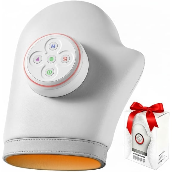Hand Massager with Heat & Compression - Cordless Rechargeable Finger & Palm Massage Machine, Ideal Gift for Women, Portable Relief for Hands