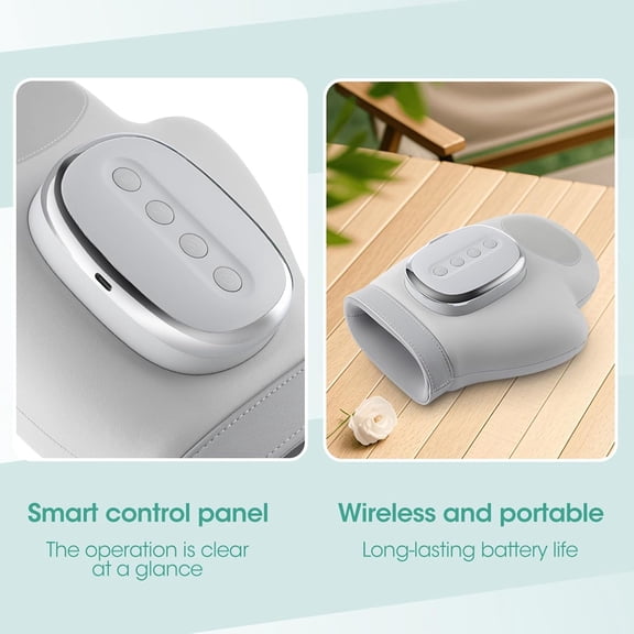 Hand Massager with Heat and Compression, Cordless Electric Therapy Device for Arthritis Relief