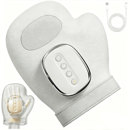 Hand Massager with Heat and Compression, Portable Electric Massage Gloves 3 Modes 5 Intensities, Rechargeable Massager for Hand Relaxation