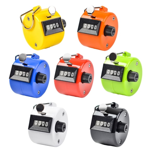 Hand Mechanical Counter Clickers Counter Coaching Handheld Tally Counter 4-Digits Number Count Clickers Counter