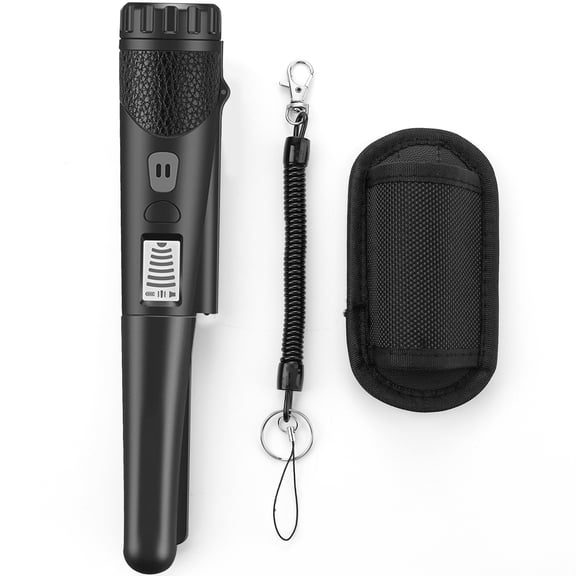 Hand Metal Detector, High Sensitivity Metal Detector with LCD Display&Belt Holster,360Scanning,All Metal Finder Locating Gold Coin Silver Jewelry Waterproof black