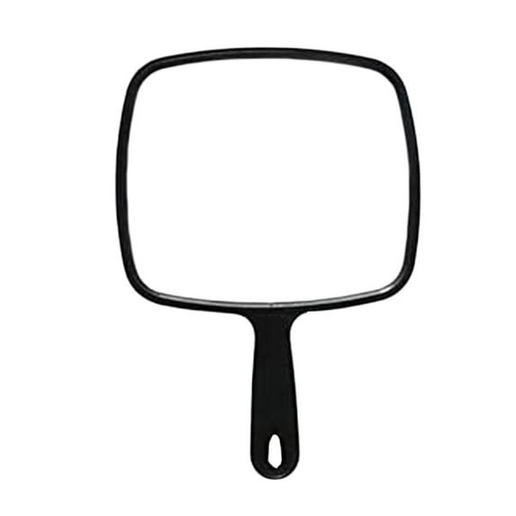 Hand Mirror, 31.5 x 23cm Salon Barber Hairdressing Handheld Mirror with Handle, Square Black